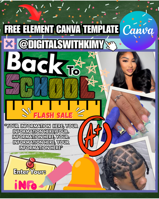 Back to School Sale Flyer – Editable Canva Template (Free Canva editing)