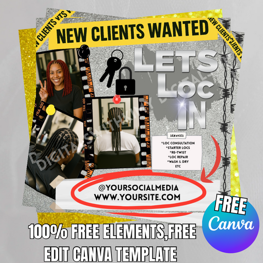 Locs & Dread Flyer Template – Canva Editable for Any Hairstylist